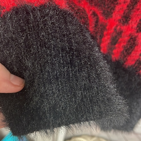 Time & Tru fuzzy plaid buffalo print size XXL 20 sweater - Picture 4 of 7